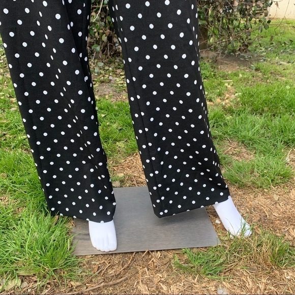 💋NWT CALVIN Klein PolkaDot Cross Back Wide Leg Jumpsuit Size 10 - Picture 9 of 13